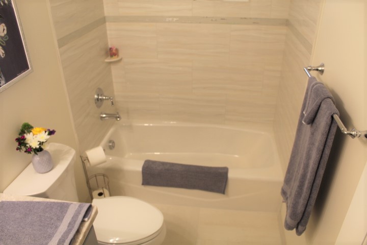 Guest Bathroom - Tile Work - Chesterland Bath Remodel - Gerome's Kitchen And Bath