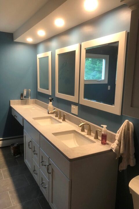 Lighted Bathroom Vanity With Mirrors - Broadview Heights - Geromes Kitchen And Bath