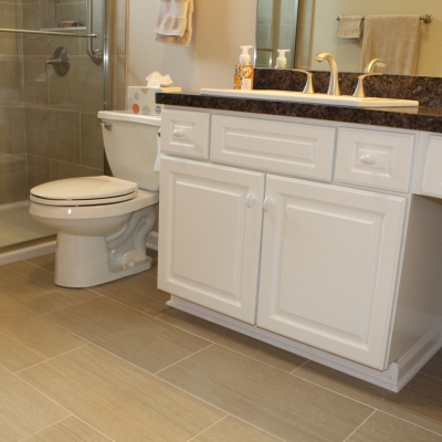 Bath Flooring And Cabinet - A New Floorplan In Twinsburgh - Gerome's Kitchen And Bath