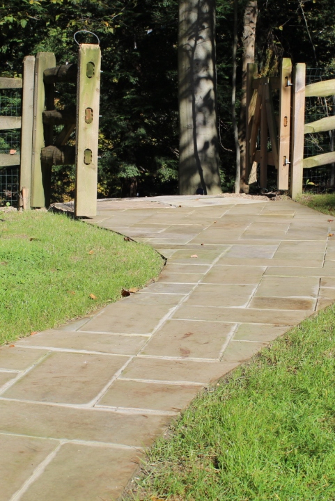 Backyard Stone Walkway - Wooded Area Path - Gerome's Kitchen And Bath
